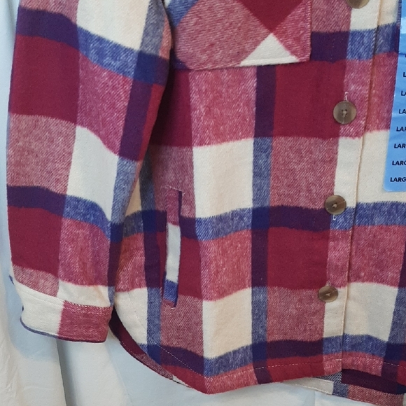 Member's Mark Women's L Or M Plaid Button-Up Shacket Jacket New - Picture 6 of 14